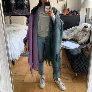 Acne Studios Kelow Ombré Fringed Felt Poncho